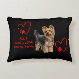 Elegante Yorkie Fotorealistische Honden Decorati Accent Kussen