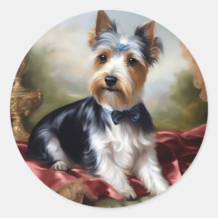 Elegante Yorkshire Terrier Beauty Ronde Sticker