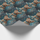 Elegante Yorkshire Terrier-hond Vakantie Cadeau St Cadeaupapier (Hoek)