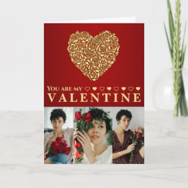 Elegante You Are My Valentine Roos Hart Foto Kaart