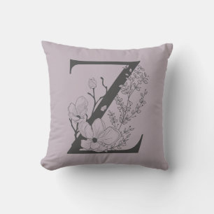 Elegante Z Boho Bloemige Monogram Eerste Letter Pa Kussen