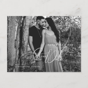 Elegante Z/W Koppel Foto Save the Date Briefkaart