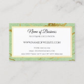 Elegante Zacht Groen en Faux Goud Marmeren Account Visitekaartje (Achterkant)