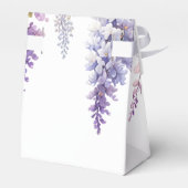 Elegante zacht paarse blauwe waterverf wisteria bedankdoosjes (Achterkant)