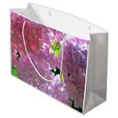 Elegante zacht roze bloemblaadjes roze hortensia's groot cadeauzakje (Achterkant Gekanteld)