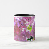 Elegante zacht roze bloemblaadjes roze hortensia's mok (Midden)