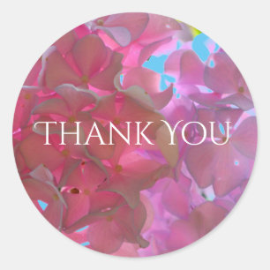 Elegante zacht roze bloemblaadjes roze hortensia's ronde sticker