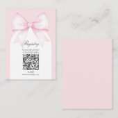 Elegante Zacht Roze Blush Bow Vrijgezellenfeest Re Informatiekaartje (Voorkant / Achterkant)