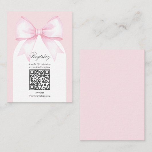 Elegante Zacht Roze Blush Bow Vrijgezellenfeest Re Informatiekaartje (Voorkant / Achterkant)