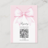 Elegante Zacht Roze Blush Bow Vrijgezellenfeest Re Informatiekaartje (Voorkant)