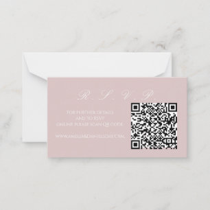 Elegante Zacht Roze Online RSVP Note Kaart Notitiekaartje