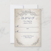 Elegante zachte bladeren Huwelijks RSVP kaart (Voorkant)