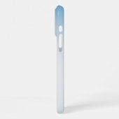 Elegante zachte blauwe en witte ombre iPhone hoesje (Linkerkant)