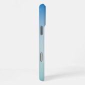 Elegante zachte blauwe en witte ombre iPhone hoesje (Rechterkant)