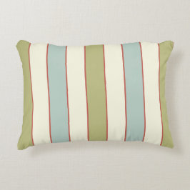 Elegante zachte blauwe, groene en crème strepen accent kussen