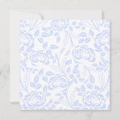 Elegante zachte blauwe roos trouw uitnodiging (Achterkant)