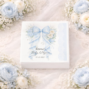 Elegante zachte blauwe strik bloem jongens babysho servet