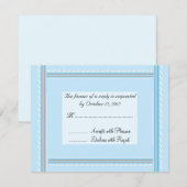Elegante zachte blauwe trouwreactie RSVP kaartje (Voorkant / Achterkant)