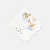 Elegante zachte bloemen stoffige blauwe bruiloft servet (Hoek)