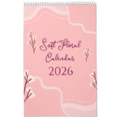 Elegante zachte bloemenaesthetic kalender (Hoes)