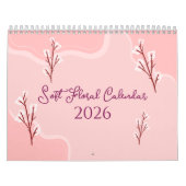 Elegante zachte bloemenaesthetic kalender (Hoes)