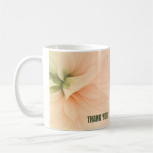 Elegante zachte bloemige bedank koffiemok
