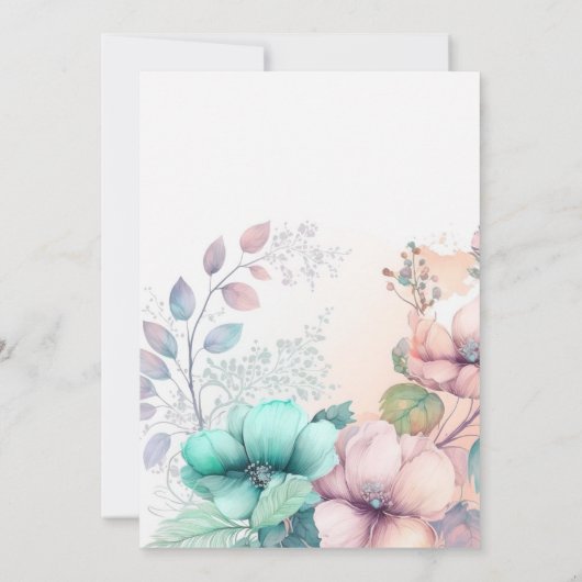 Elegante zachte bloemige geslacht onthulling uitno kaart (Achterkant)