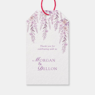 Elegante zachte blos lavendel bloemige bedankkaart cadeaulabel