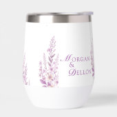Elegante zachte blos lavendel bloemige bruiloft (Links)