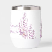 Elegante zachte blos lavendel bloemige bruiloft (Achterkant)