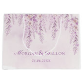 Elegante zachte blos lavendel bloemige bruiloft groot cadeauzakje (Voorkant)