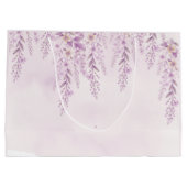 Elegante zachte blos lavendel bloemige bruiloft groot cadeauzakje (Achterkant)