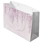 Elegante zachte blos lavendel bloemige bruiloft groot cadeauzakje (Achterkant Gekanteld)
