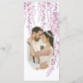 Elegante zachte blos lavendel bloemige bruiloft  menu (Achterkant)