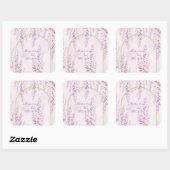Elegante zachte blos lavendel bruiloft vierkante sticker (Vel)