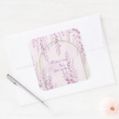 Elegante zachte blos lavendel bruiloft vierkante sticker (Envelop)