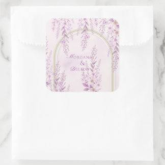 Elegante zachte blos lavendel bruiloft  vierkante sticker