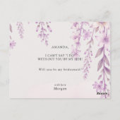Elegante zachte blush lavendel trouw bruidsmeisje  briefkaart (Achterkant)