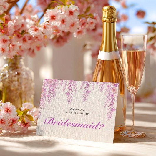Elegante zachte blush lavendel trouw bruidsmeisje  briefkaart