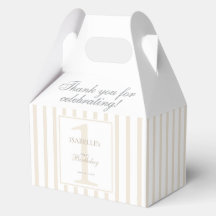 Elegante zachte champagne streep 1e verjaardag gev