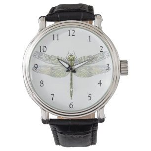 Elegante zachte Dragonfly lijntekening Horloge