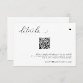Elegante zachte eenvoudige moderne bruiloft detail informatiekaartje (Voorkant / Achterkant)
