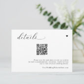 Elegante zachte eenvoudige moderne bruiloft detail informatiekaartje (Staand voorkant)