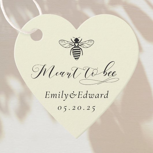 Elegante zachte gele Meant to Bee bruiloft Bedankjes Labels