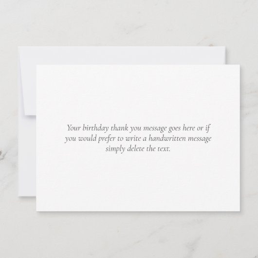 Elegante zachte groen laat verjaardag dank u bedankkaart (Achterkant)