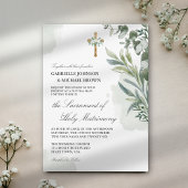 Elegante Zachte Groene Bloemen Nuptial Mass Bruilo Kaart