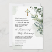 Elegante Zachte Groene Bloemen Nuptial Mass Bruilo Kaart (Voorkant)