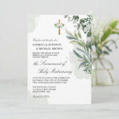 Elegante Zachte Groene Bloemen Nuptial Mass Bruilo Kaart (Staand voorkant)