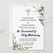 Elegante zachte groene bloemennuptiale massa wit kaart (Voorkant)