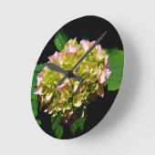 Elegante zachte groene roze bloemhortensia's ronde klok (Hoek)